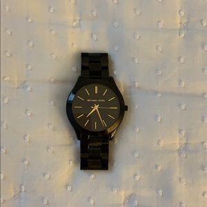 Slim Runway Black Stainless Steel Watch